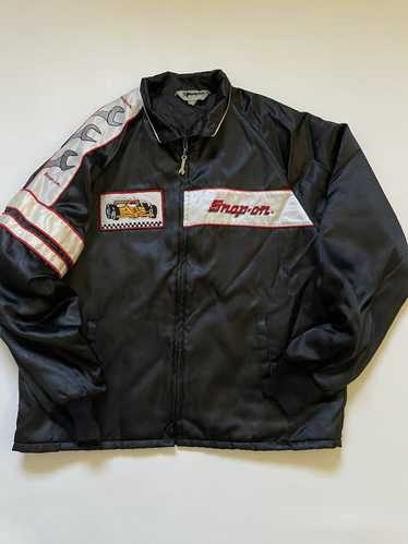 Maker of Jacket Fashion Jackets Black Vintage 90s Snap on Racing