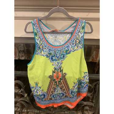 Unkwn Peach Puff tribal summer tank top, medium, … - image 1