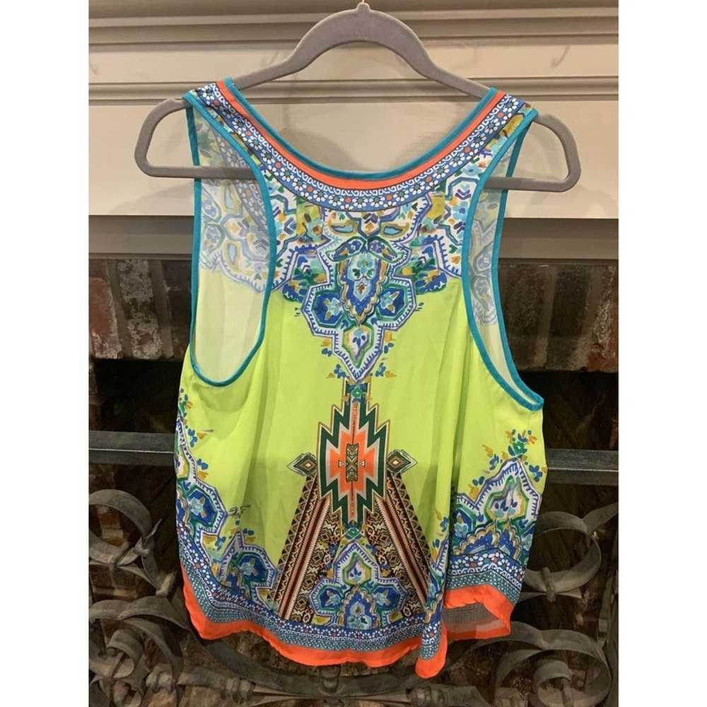 Unkwn Peach Puff tribal summer tank top, medium, … - image 4