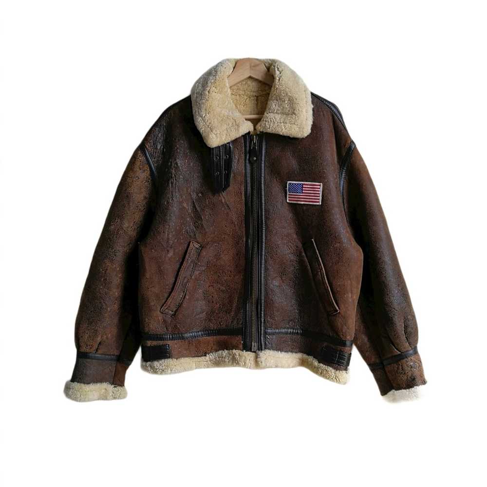 B 3 × Leather Jacket × Us Air Force Type B-3 Mili… - image 6