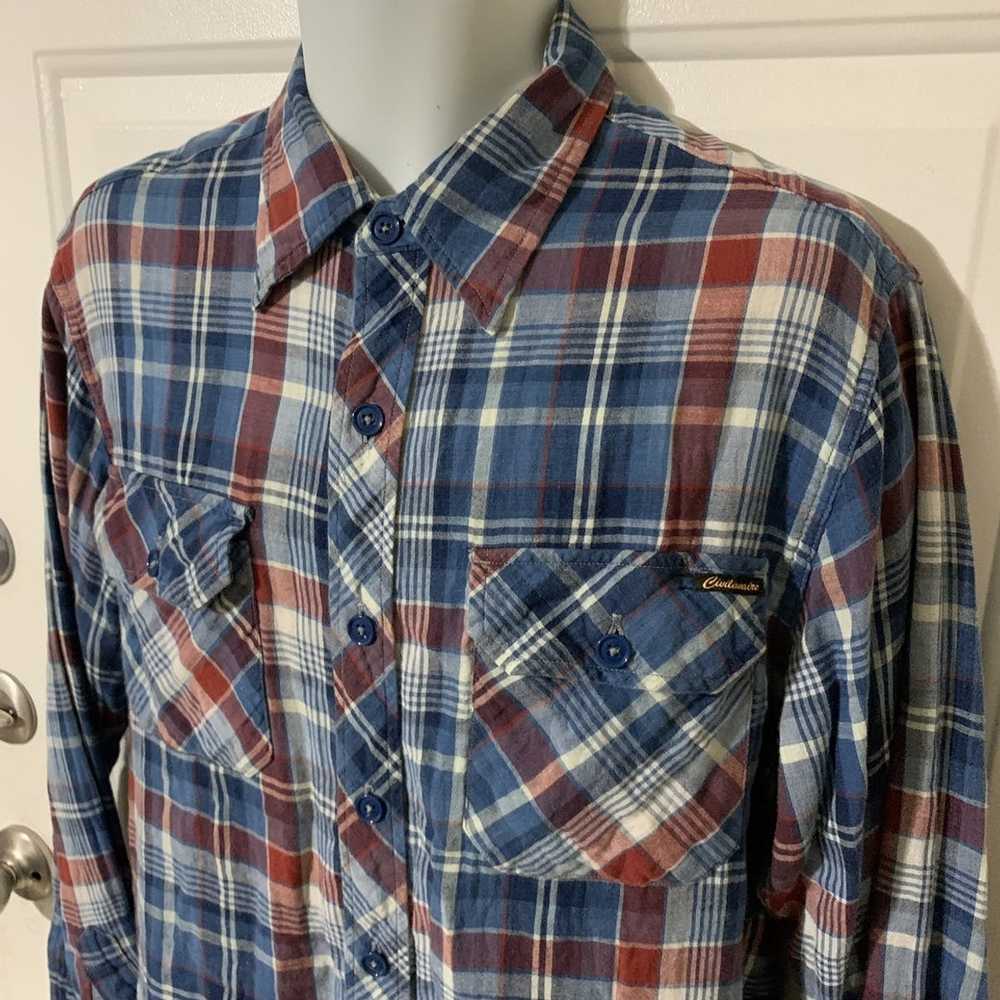 Civilianaire Plaid Flannel 2 Pocket button front … - image 5