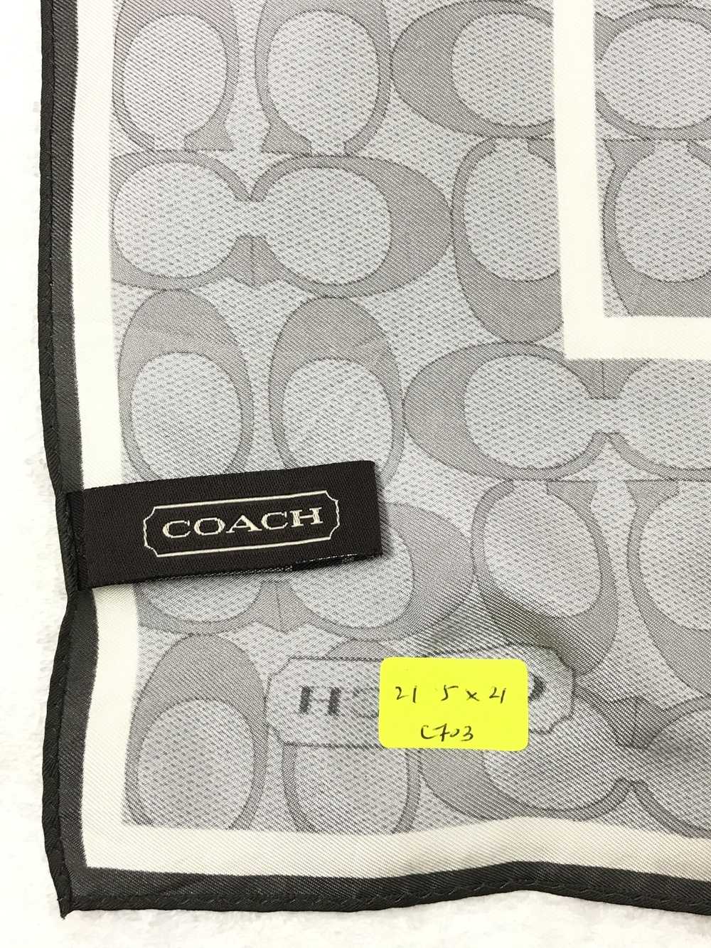 Coach × Designer × Vintage Coach grey silk scarf … - image 5