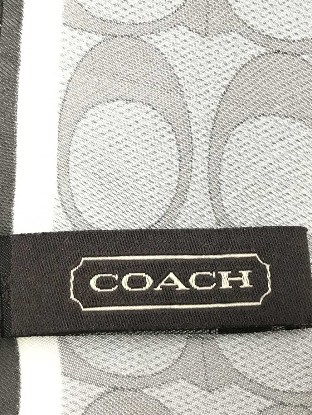 Coach × Designer × Vintage Coach grey silk scarf … - image 7