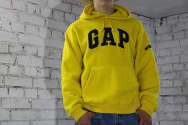 Gap × Streetwear × Vintage GAP Yellow Fleece Hood… - image 1