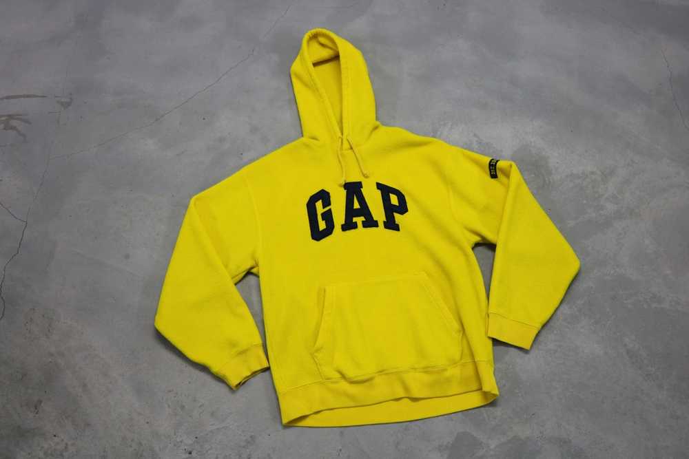 Gap × Streetwear × Vintage GAP Yellow Fleece Hood… - image 2