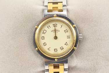 Hermes Hermès Two-Tone Clipper Watch Arabic 48h21… - image 1