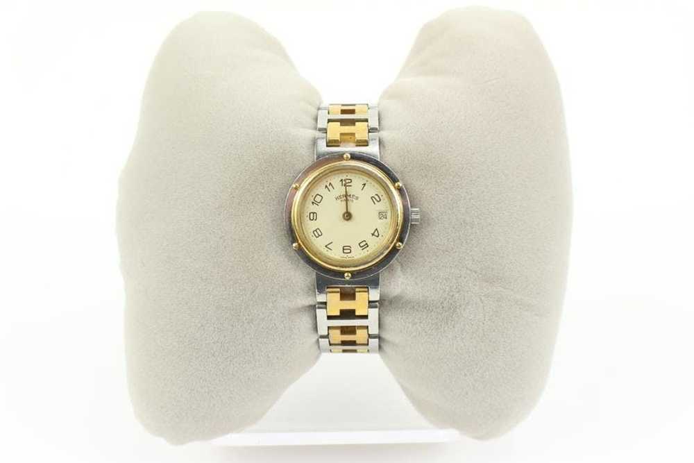 Hermes Hermès Two-Tone Clipper Watch Arabic 48h21… - image 2