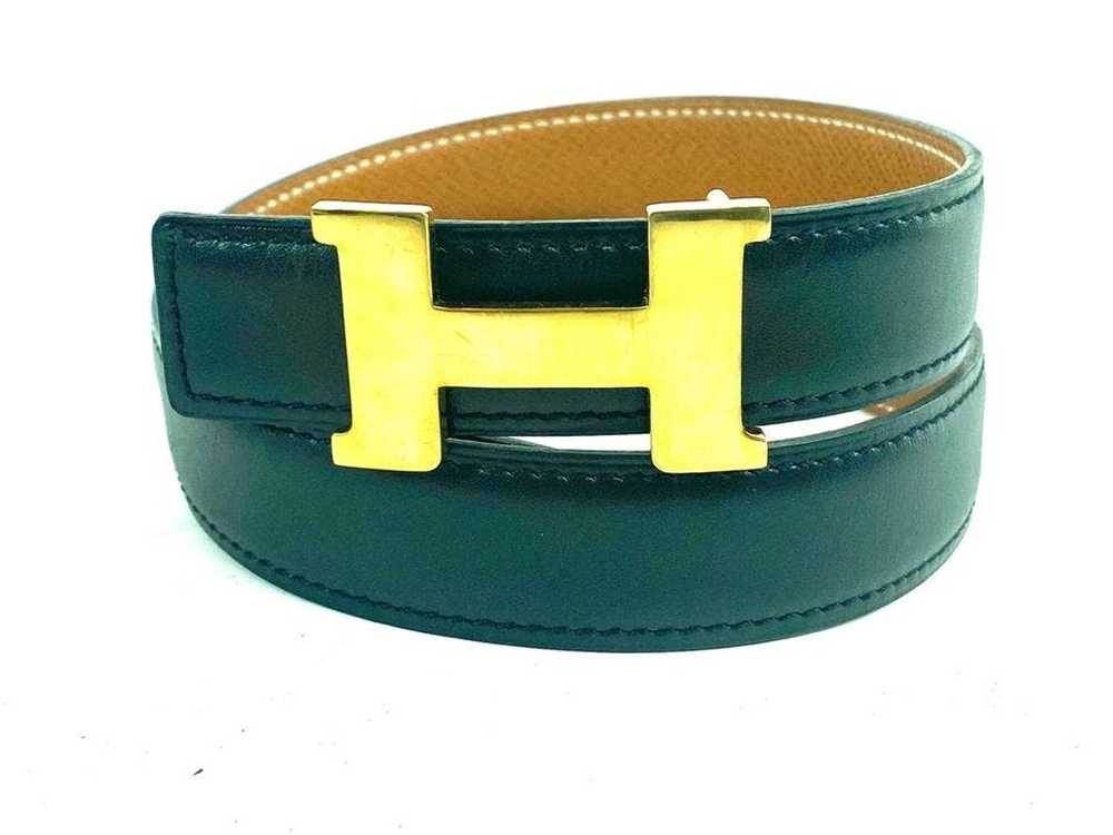 Hermes Hermès H Logo Reversible Belt Kit Gold Bla… - image 1