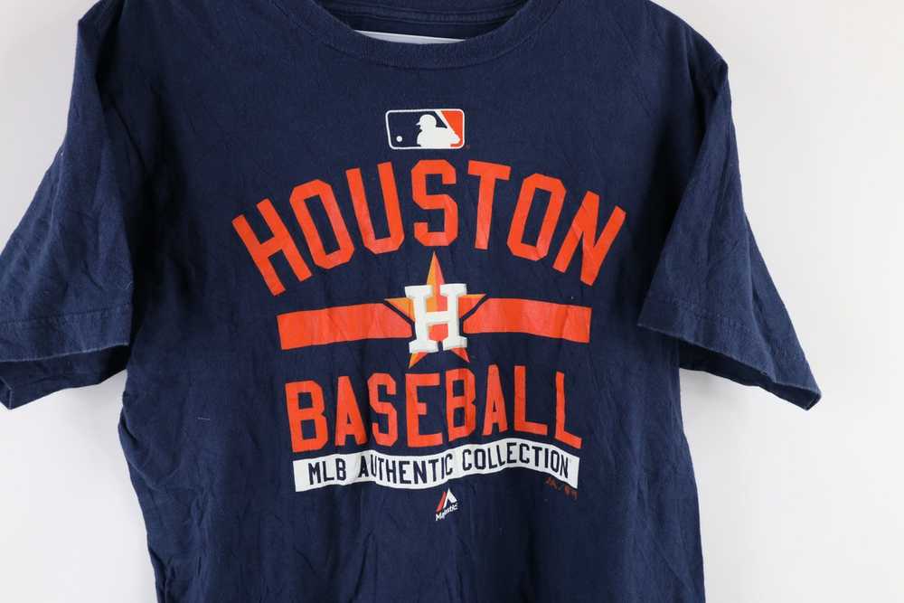 Majestic Authentic Baseball T-Shirt Mens Medium Black Astros MLB 100% Cotton