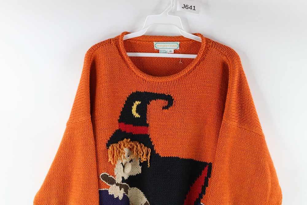 Vintage Vintage 90s Halloween Witch Boo Marled Kn… - image 2