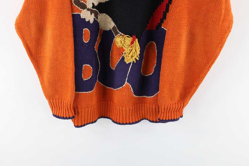 Vintage Vintage 90s Halloween Witch Boo Marled Kn… - image 3