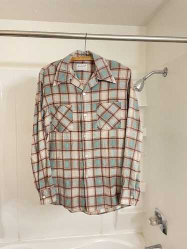 Vintage Vintage 60s plaid camp collar button up