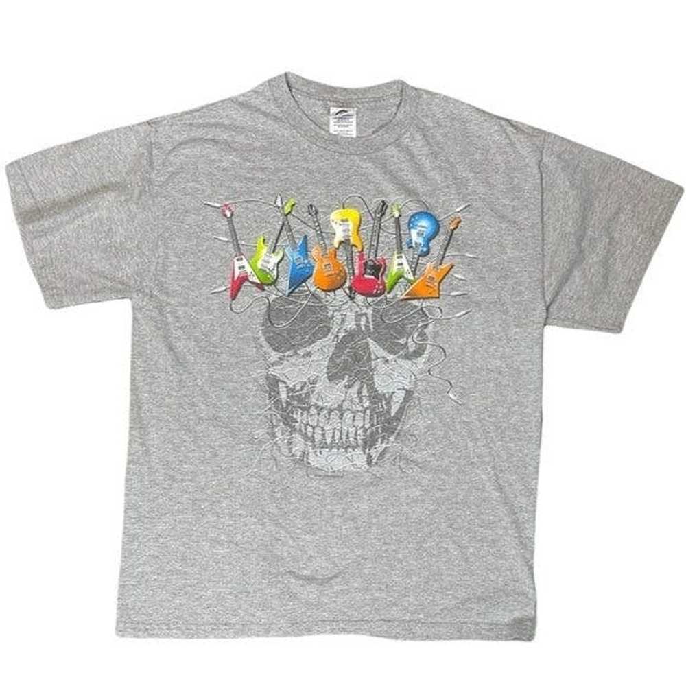 Delta Y2K Gray Tattoo Style Skull Colorful Guitar… - image 2