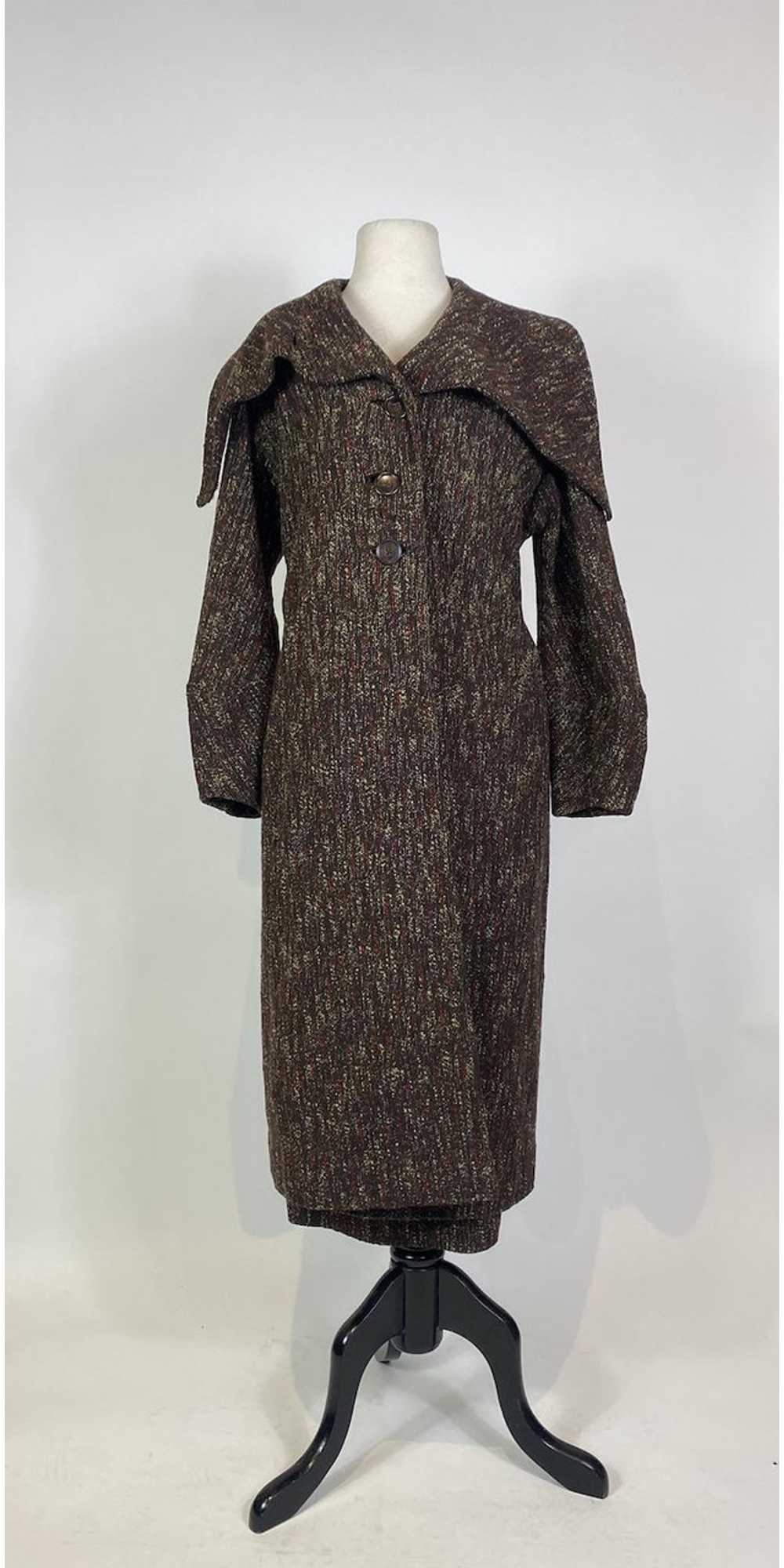 1920s Jumbo Collar Tweed Skirt and Jacket 2 pc. S… - image 1