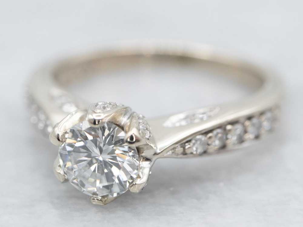 Modern Round Brilliant Diamond Engagement Ring - image 1