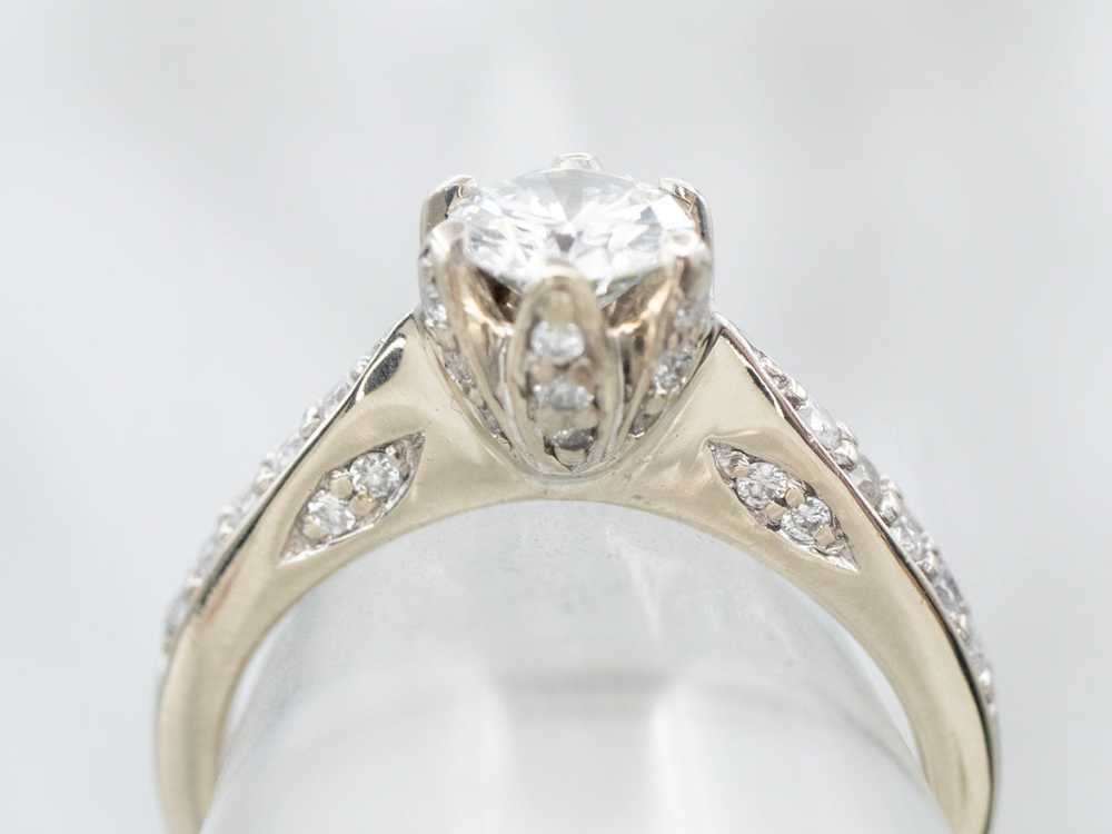 Modern Round Brilliant Diamond Engagement Ring - image 4