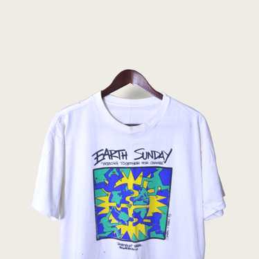 Vintage 90s Keith Haring Inspired Art Earth Phill… - image 1