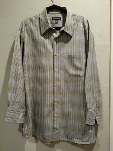Jhane Barnes Silk/Rayon Striped Long Sleeve Shirt