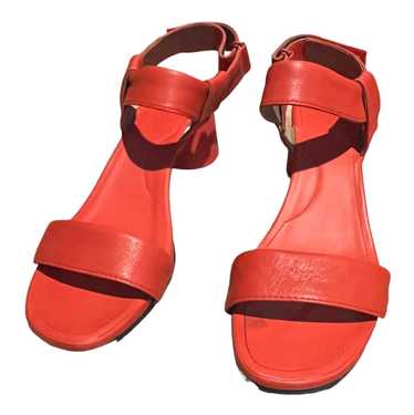 Camper Camper Upright Red Leather Block Heel Sanda