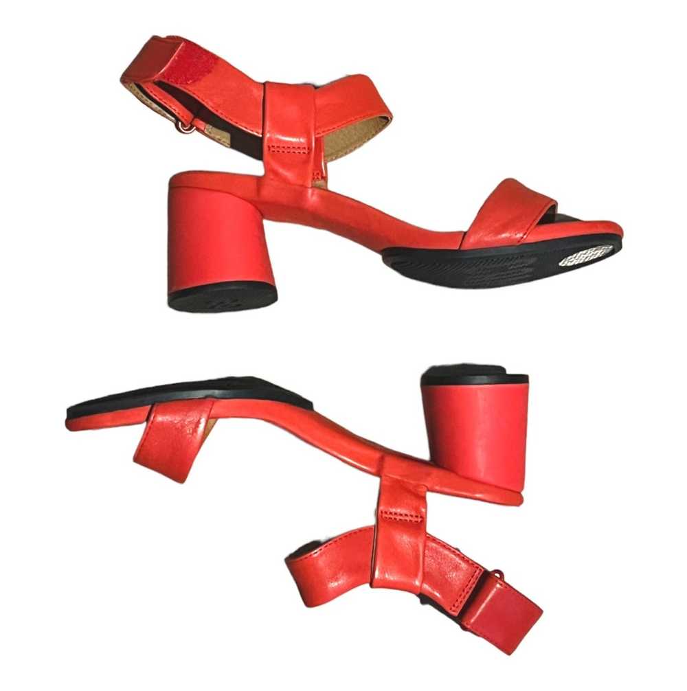 Camper Camper Upright Red Leather Block Heel Sandals … - Gem