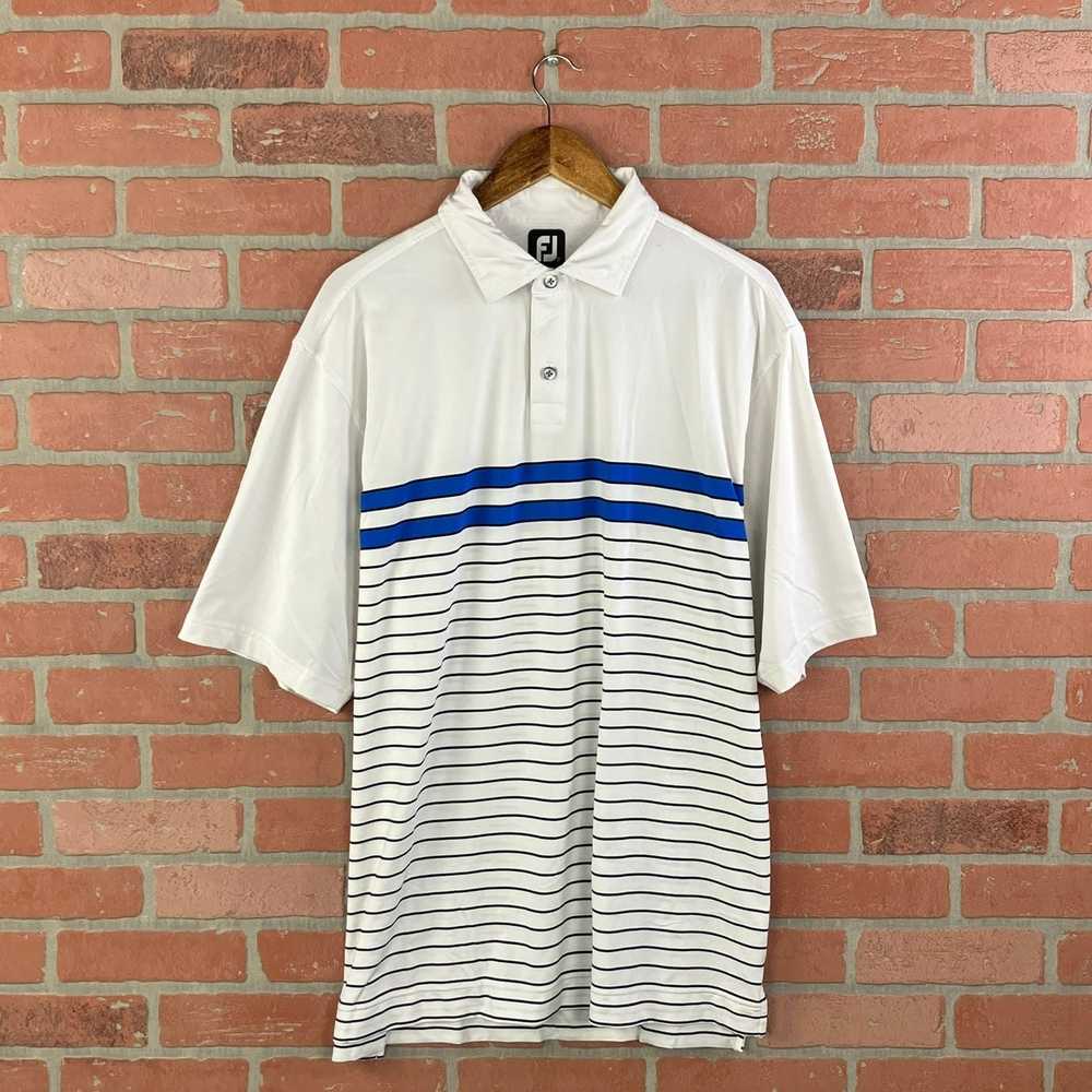 Footjoy Footjoy Men's White Striped Short Sleeve … - image 1