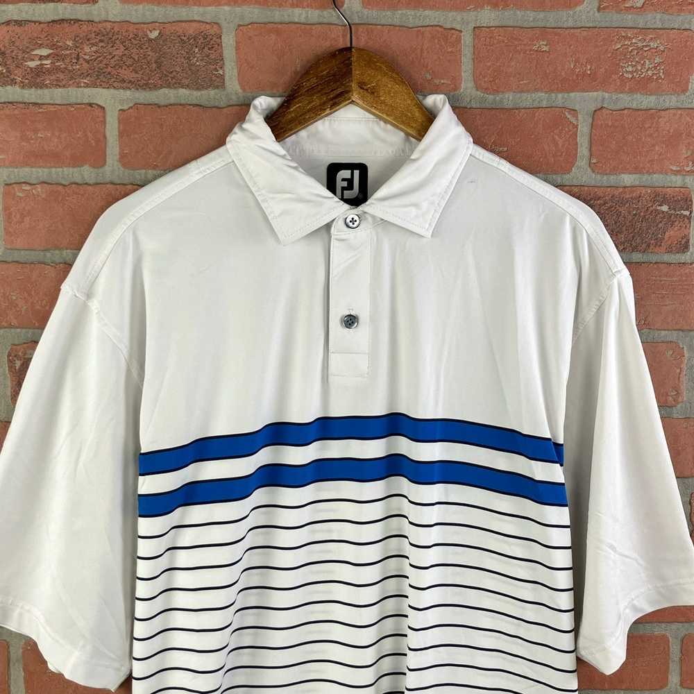 Footjoy Footjoy Men's White Striped Short Sleeve … - image 5