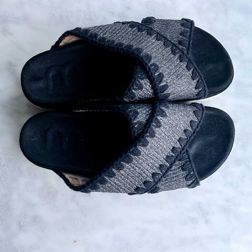 Mou MOU Cross Bio Sandal Black Grey 39 Sparkle Fo… - image 2