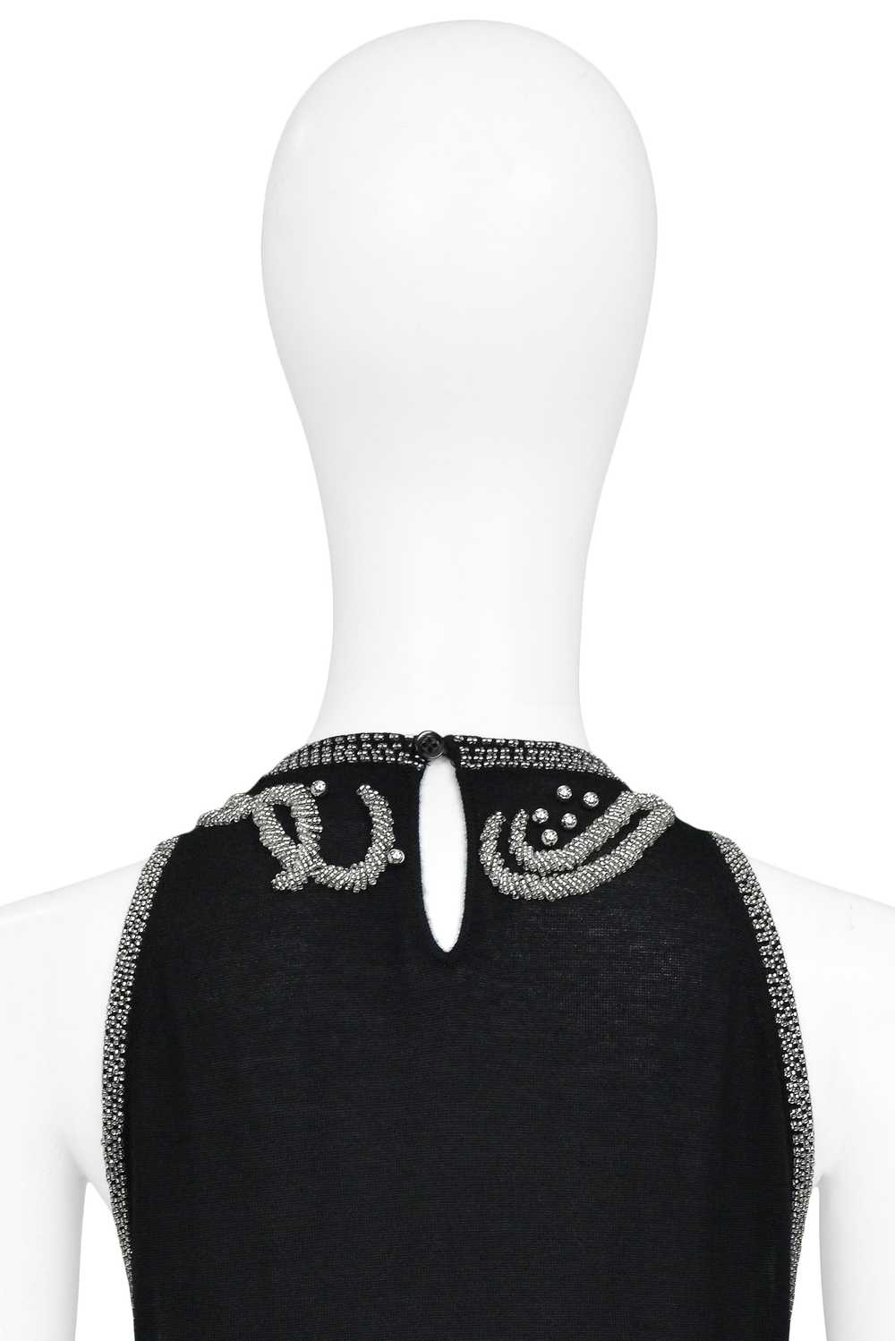 BALENCIAGA BLACK KNIT TOP WITH SILVER BEADING - image 3