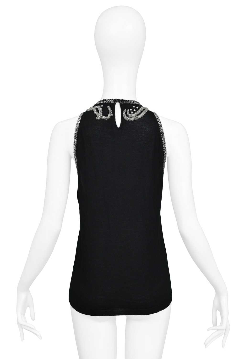 BALENCIAGA BLACK KNIT TOP WITH SILVER BEADING - image 4