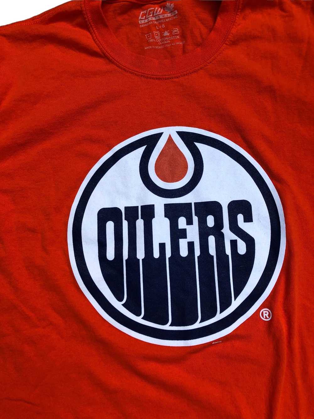 NHL Vintage CGW Edmonton Oilers Shirt Orange Large - image 5