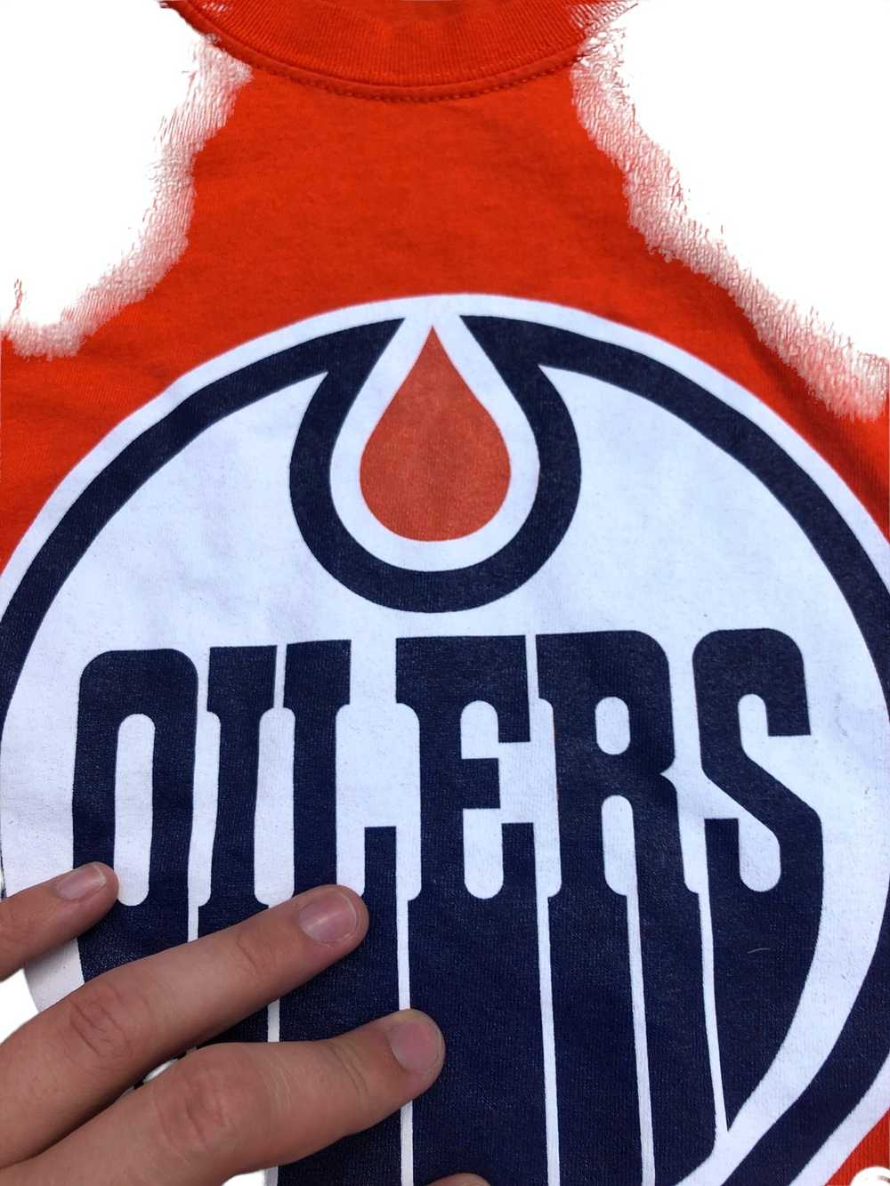 NHL Vintage CGW Edmonton Oilers Shirt Orange Large - image 8