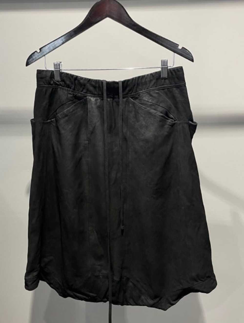 Julius Julius drop crotch leather drawstring shor… - image 2