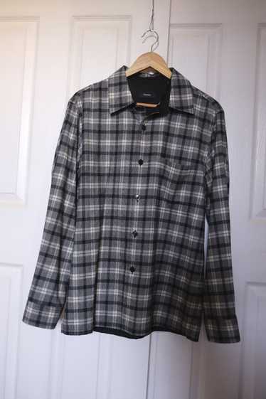 Discountmugs 75 Charcoal with Light Grey Check Blank Womens Brewer Flannel Shirts (Blank)