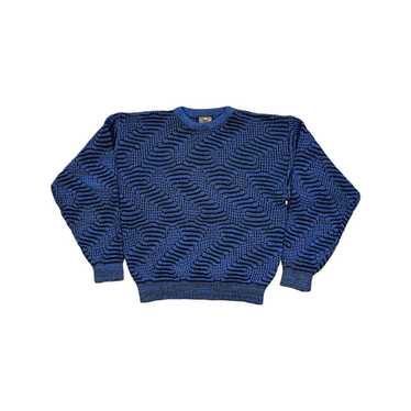 Art × Vintage 90s Blue Textured/Pattern Sweater - image 1