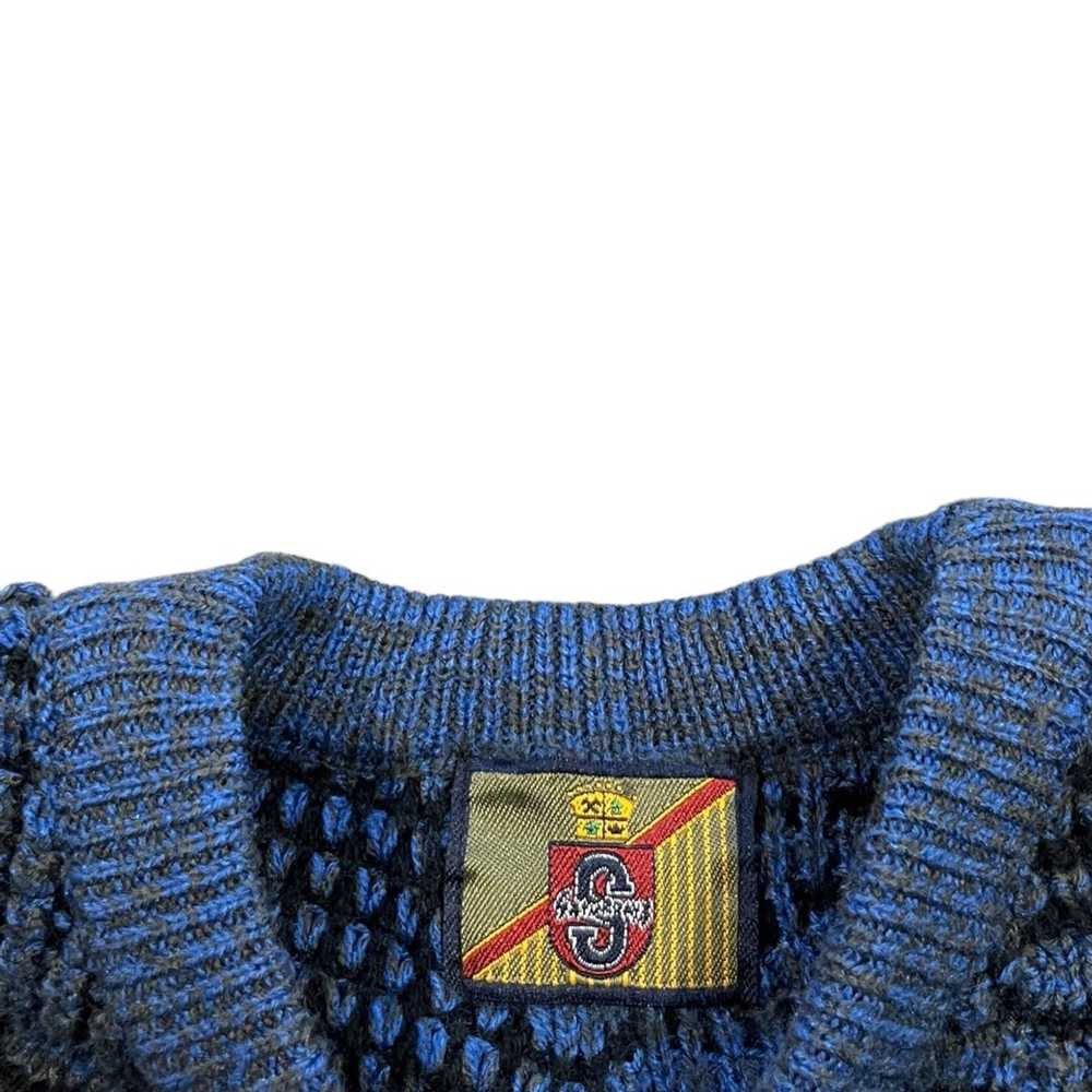 Art × Vintage 90s Blue Textured/Pattern Sweater - image 3