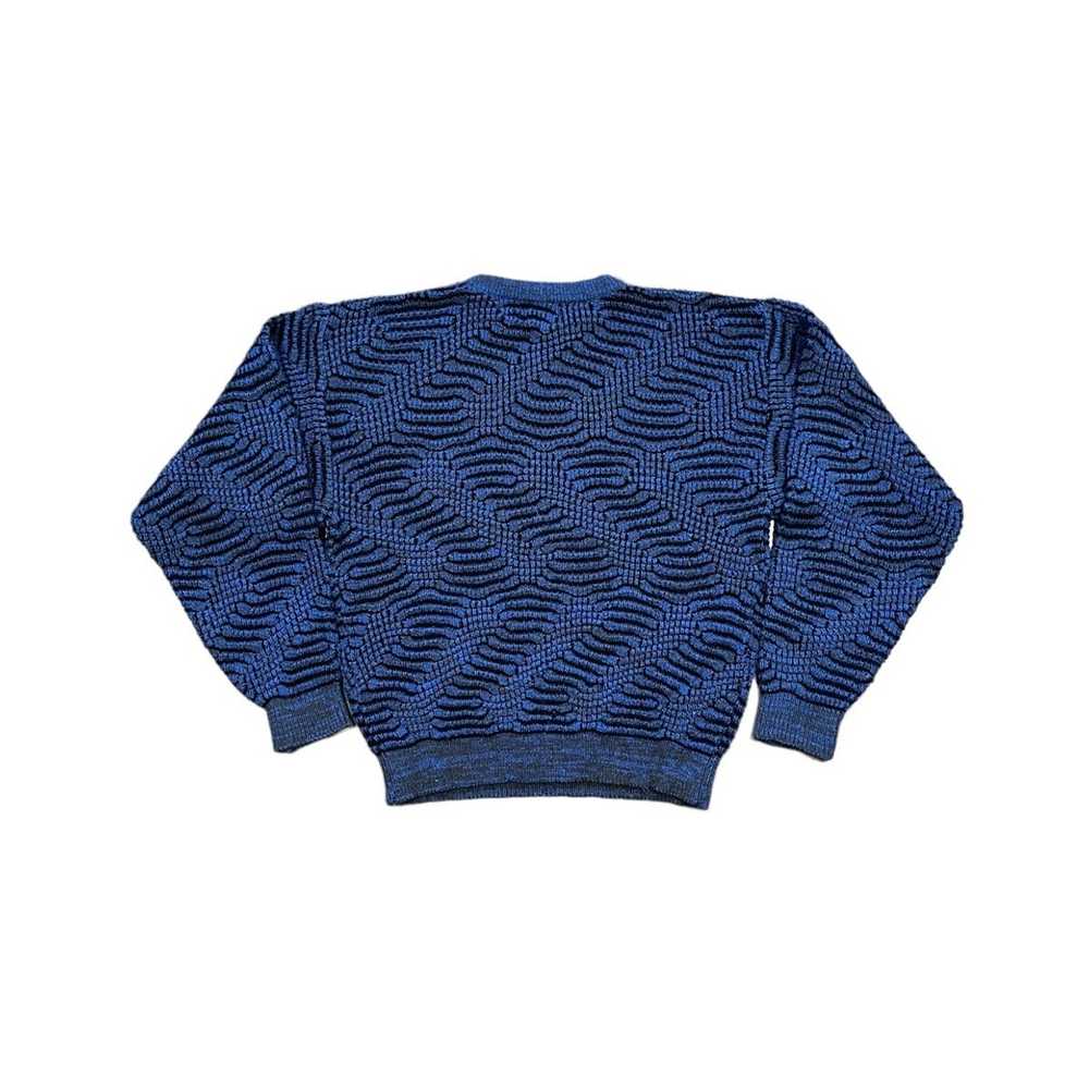Art × Vintage 90s Blue Textured/Pattern Sweater - image 4