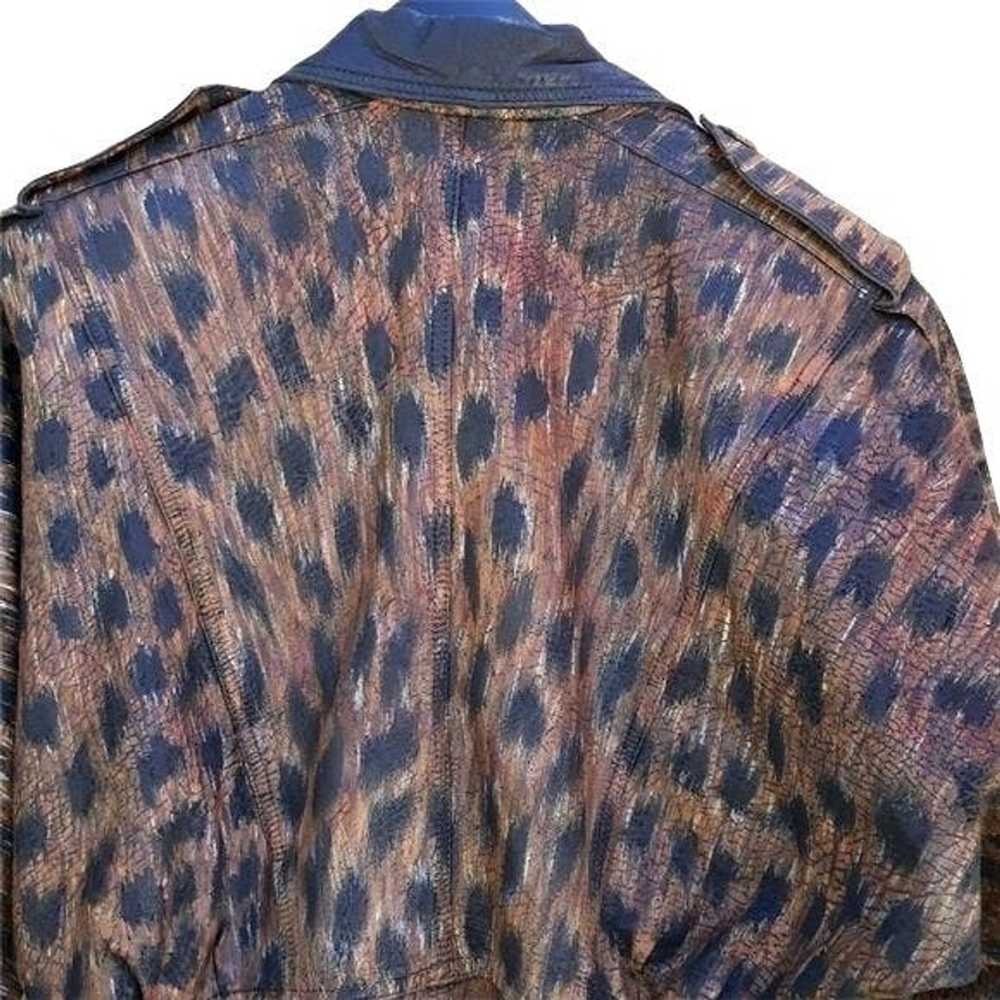 Vintage Vtg 80s Womens Jacket Leather Bomber Hand… - image 6