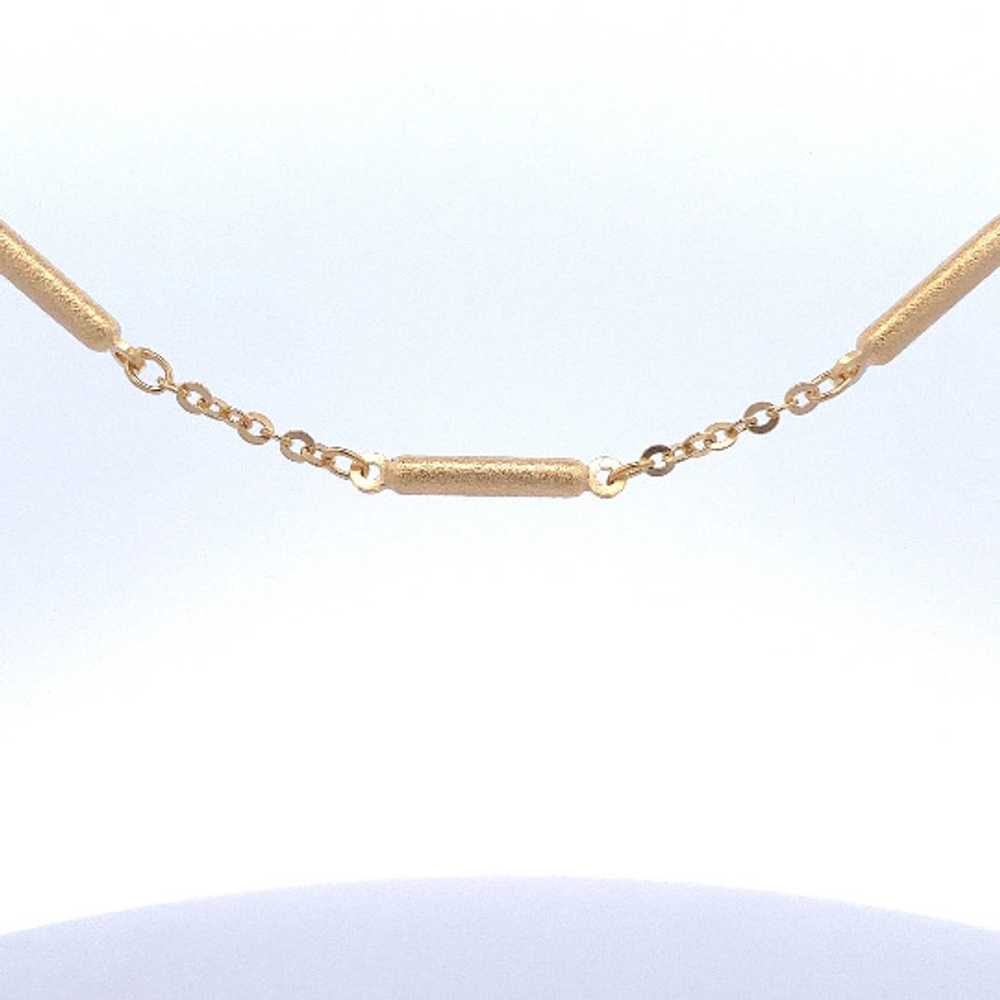 Unique Solid 14K Yellow Gold Bar Station Necklace… - image 2