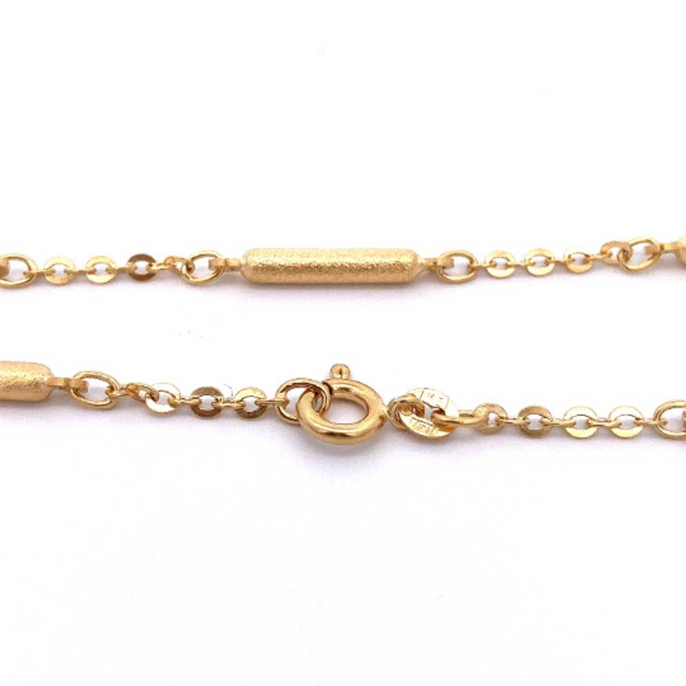 Unique Solid 14K Yellow Gold Bar Station Necklace… - image 3