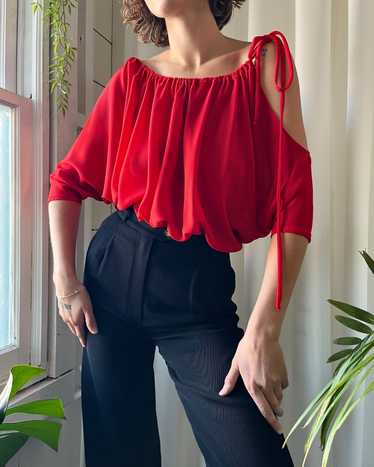 70s Stephen Burrows Cold Shoulder Top