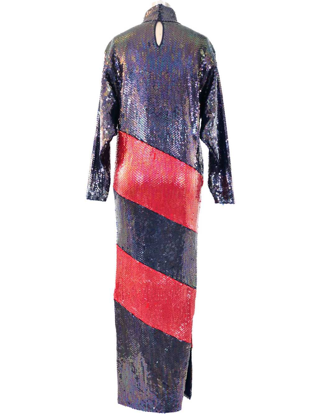 Bill Blass Sequined Column Gown - image 4