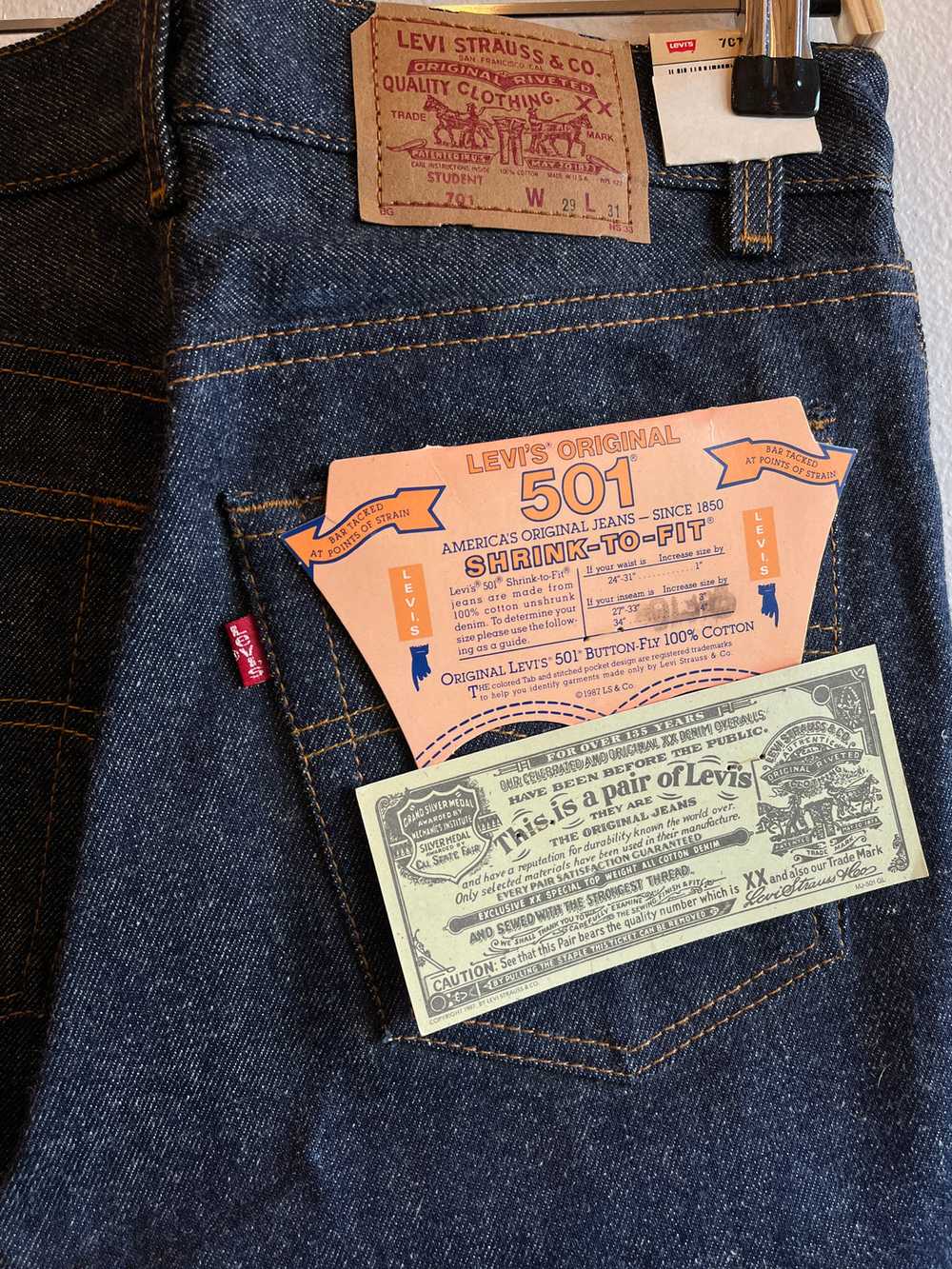 Vintage 1980’s Deadstock Levi’s 701 Denim Jeans - image 2