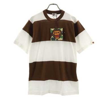 Bape Short Sleeve T-Shirts Brown x White Border P… - image 1