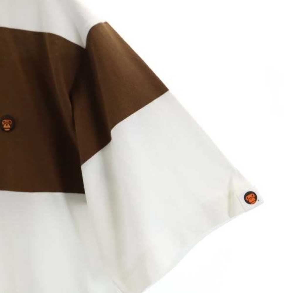 Bape Short Sleeve T-Shirts Brown x White Border P… - image 5