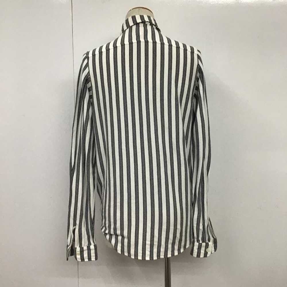 Bape Shirt White x Black Striped Cotton Long Slee… - image 2