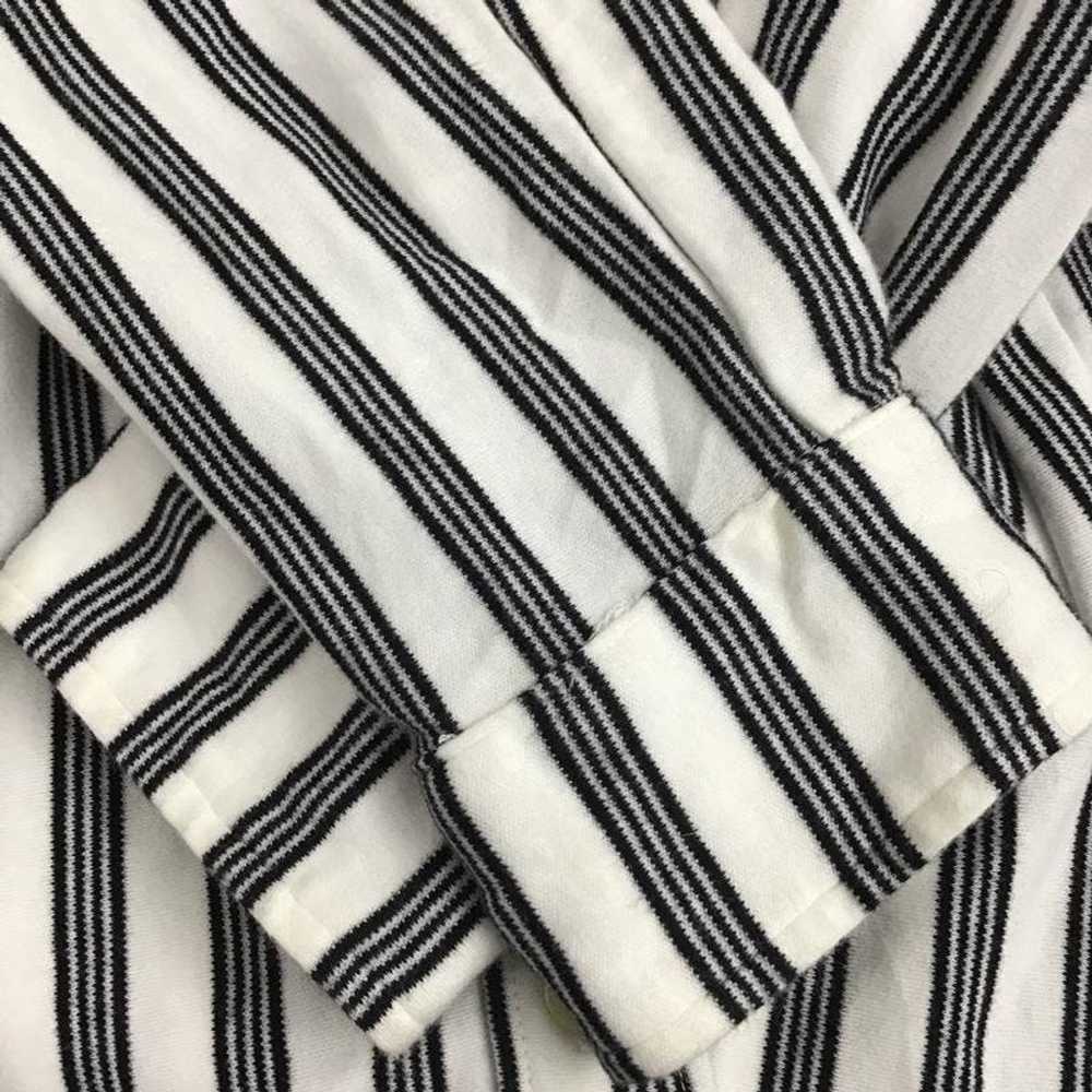 Bape Shirt White x Black Striped Cotton Long Slee… - image 7