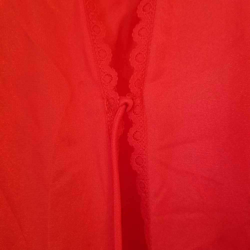 Vintage Peignoir OS Red Bridal Set Nightgown Robe… - image 8