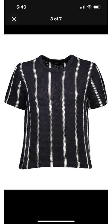 Theory Emmeris Ibisco Navy Striped Knit Sweater B… - image 1