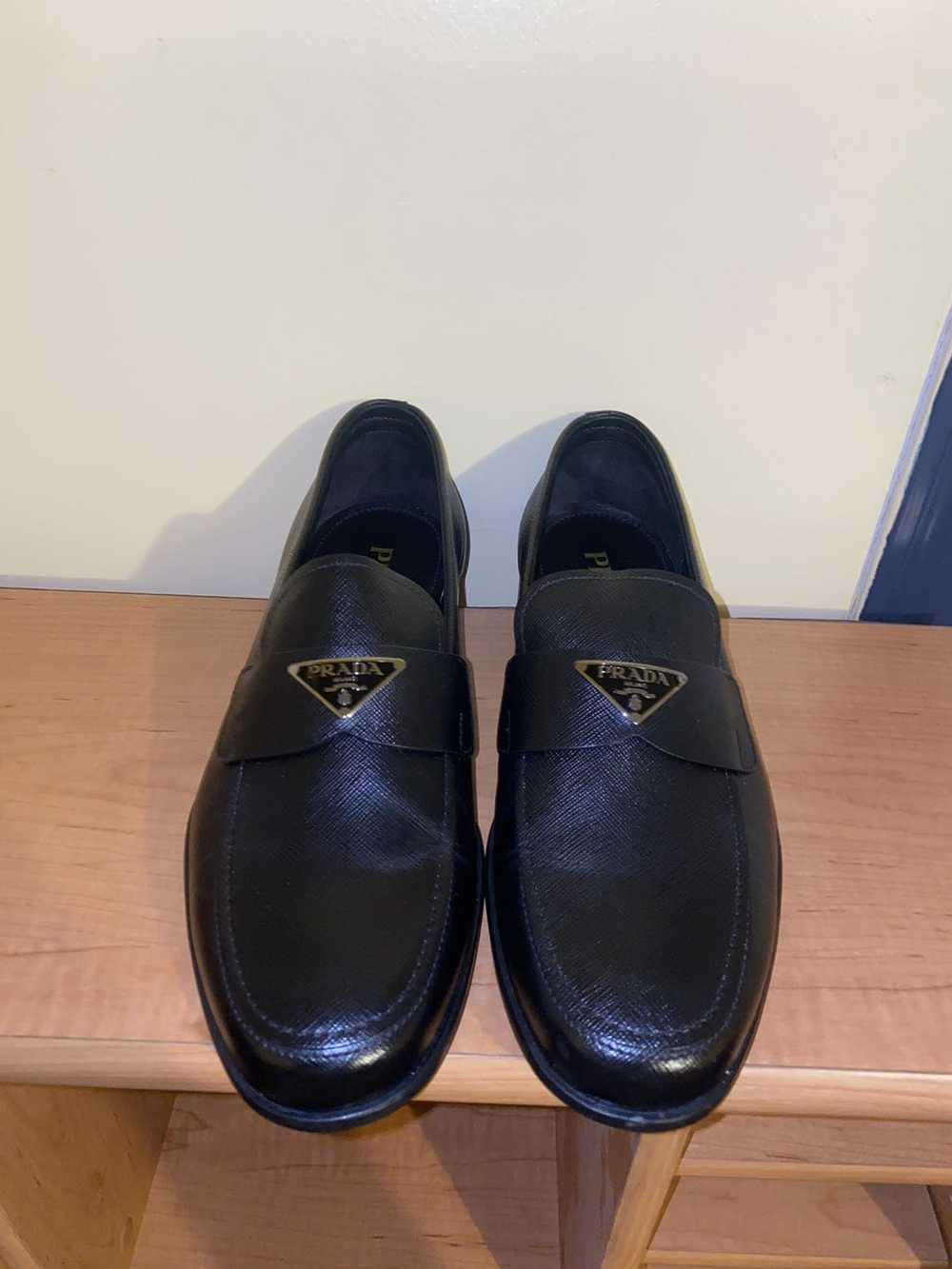 Prada Prada Black Saffiano Leather Loafers - image 2