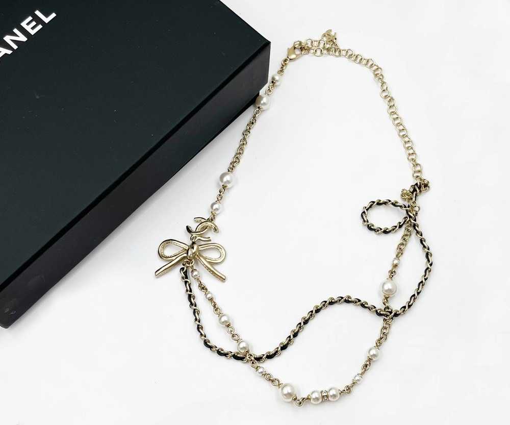 Chanel Chanel Rare Black Silver Chunky Chain CC N… - image 2